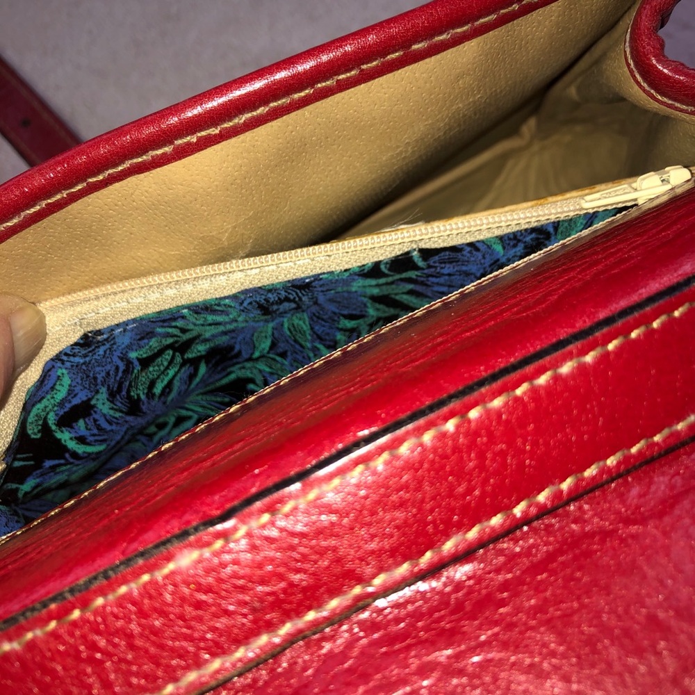 One of a kind, hand made, red leather hand bag. - Picture 9 of 10